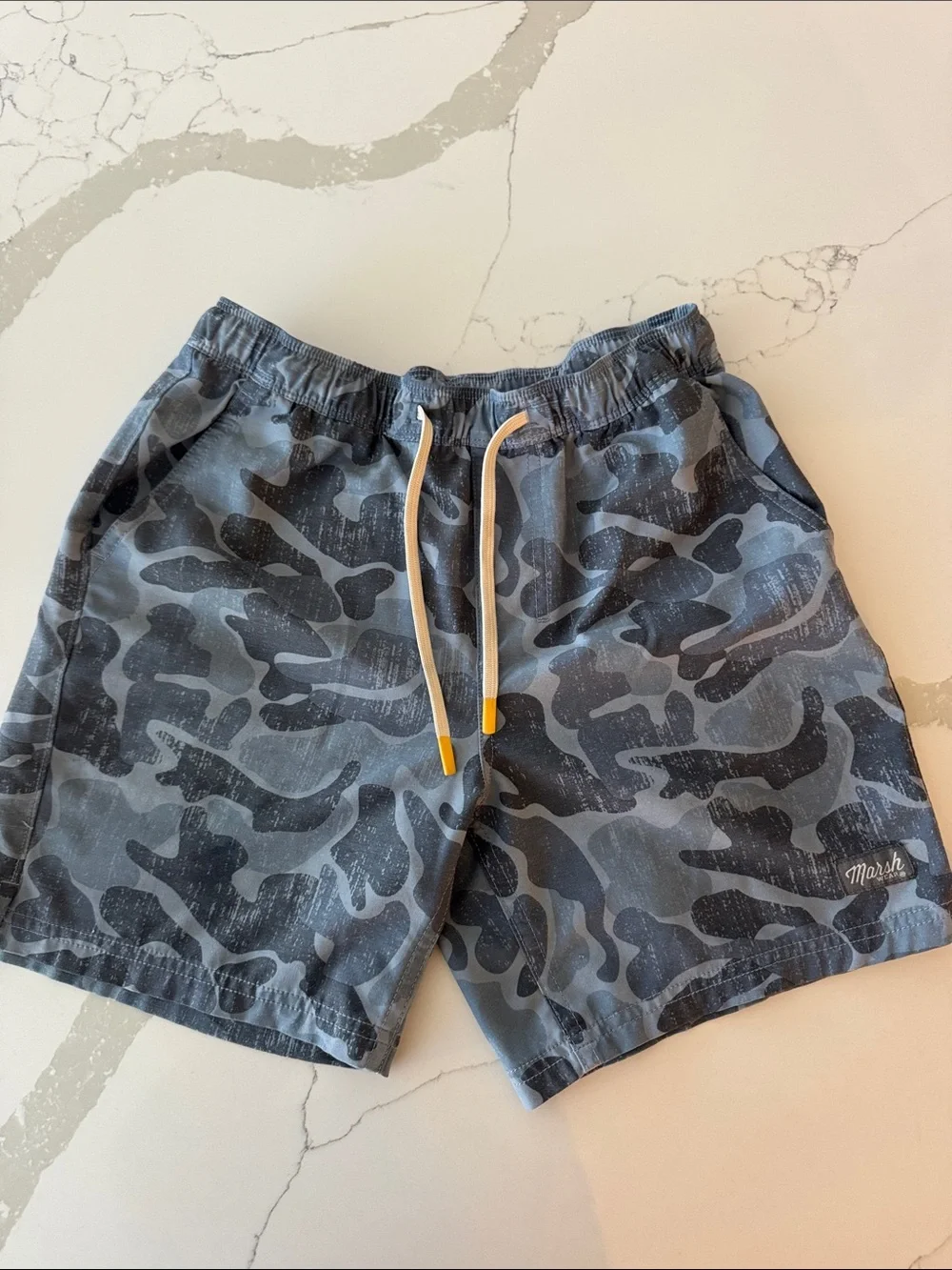 Boys size L Marsh Wear Blue Camo Drawstring Shorts